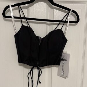 Rachel Allan Elegant Black Crop Top